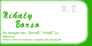 mihaly borso business card